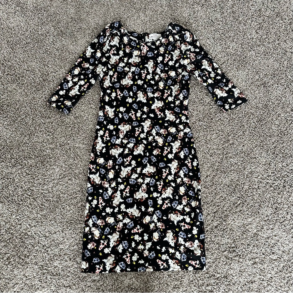 ERDEM Black Floral Dress